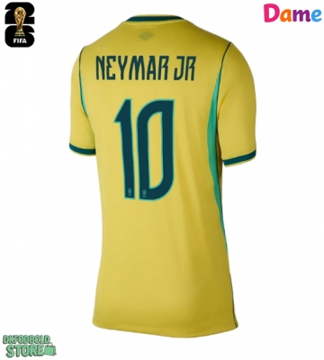 Brasilien Neymar Jr #10 Replika Hjemmebanetrøje Dame VM 2026 Kortærmet